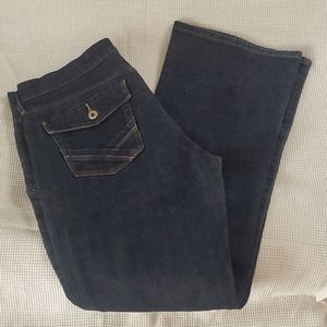 Womens Levi's 547 Premium flare dark wash midrise jeans size 14